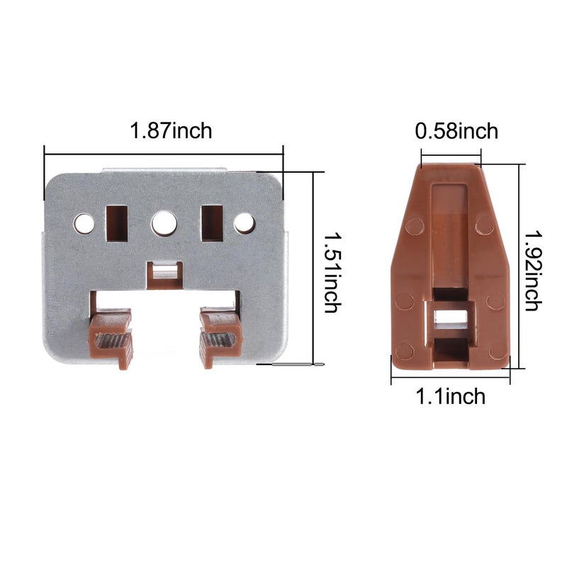 Seweder 5Pcs Drawer Slide Track Guide Glide with Drawer Guide Metal Backing and Drawer Stop for Center Mount Drawer for Dressers for Nightstand for Rite-Trak I 168 Drawer Slide Systems - Image 2